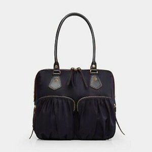 MZ Wallace Jane Black Nylon Leather Details Shoulder Handle Bag Tote